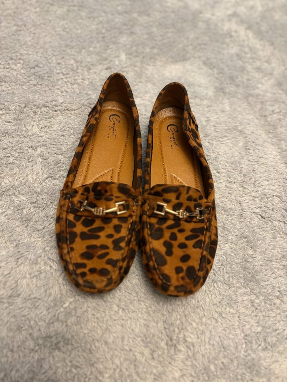 Cato Leopard Print Flats Loafers With Silver Detailing Size 10